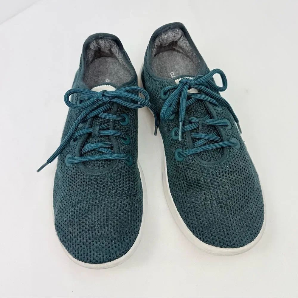 Allbirds Teal Green Breathable Mesh Mens Lace Up Sneakers